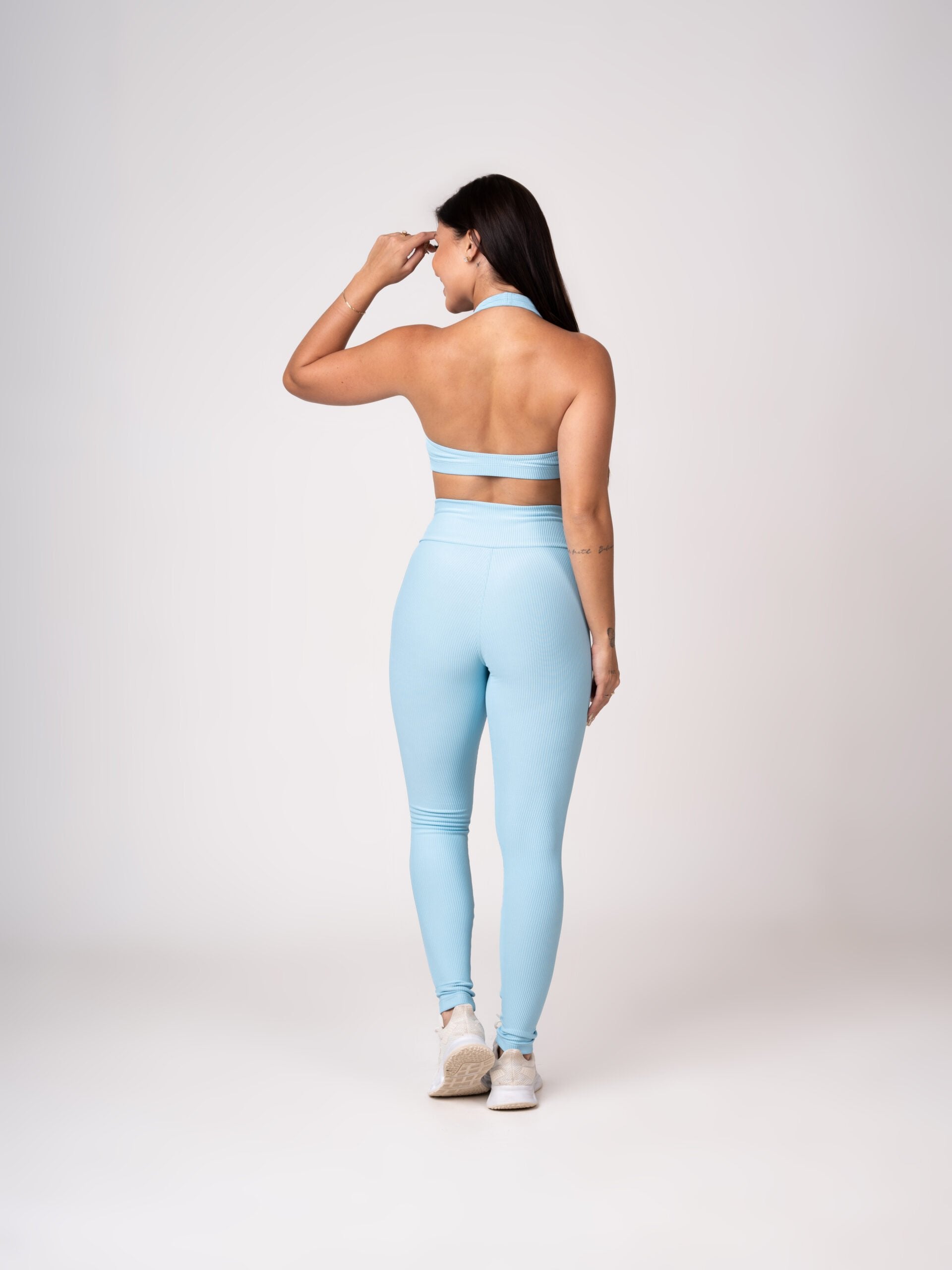Conjunto Legging e Top Frente Única Azul Caribe Flow