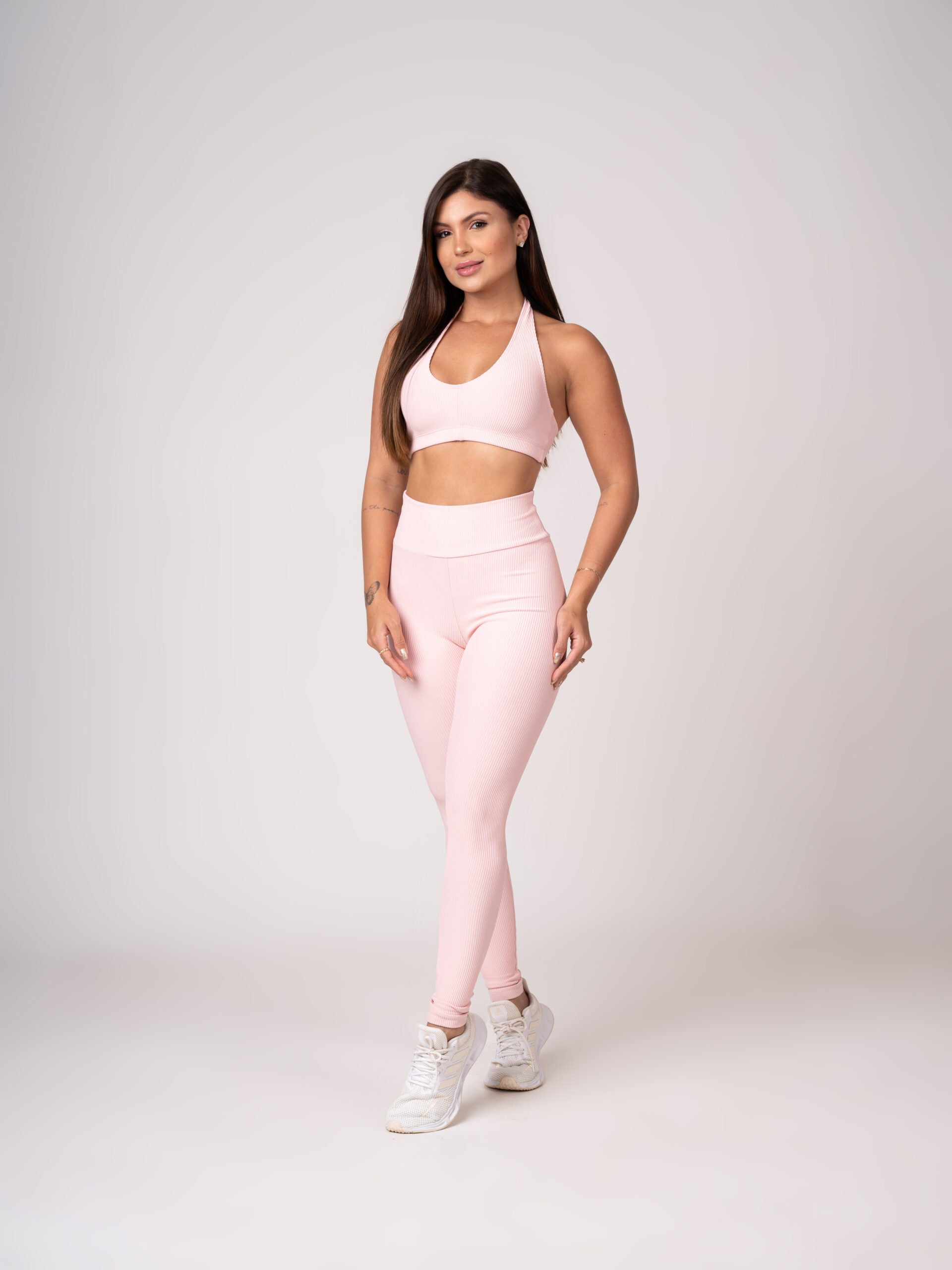 Conjunto Legging e Top Frente Única Rosa Seco