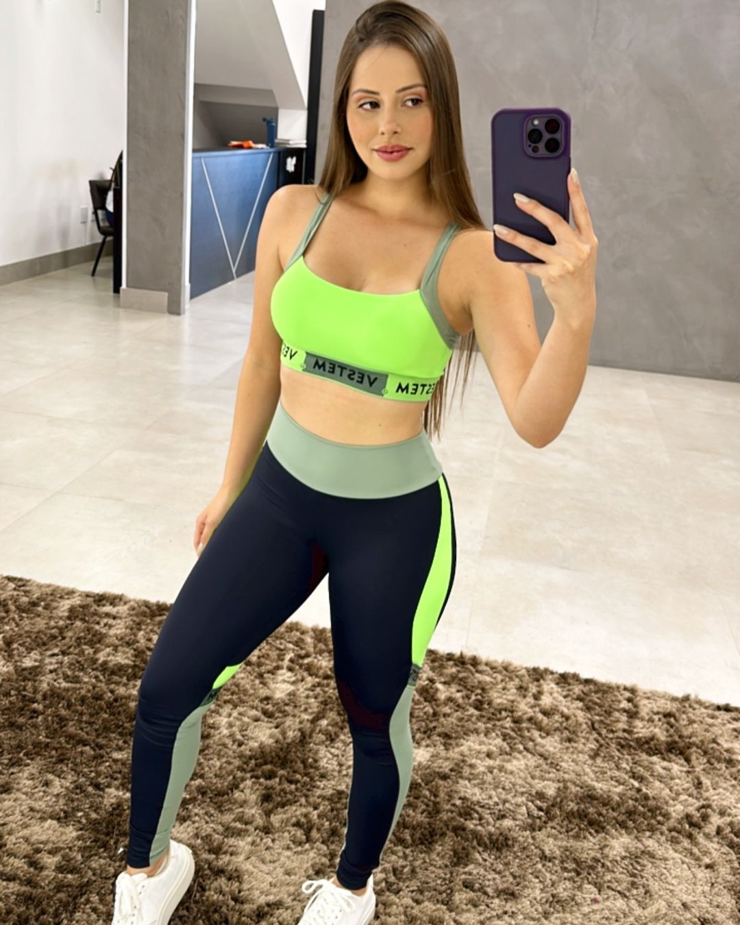 Conjunto Legging Apex Training - Verde Neon