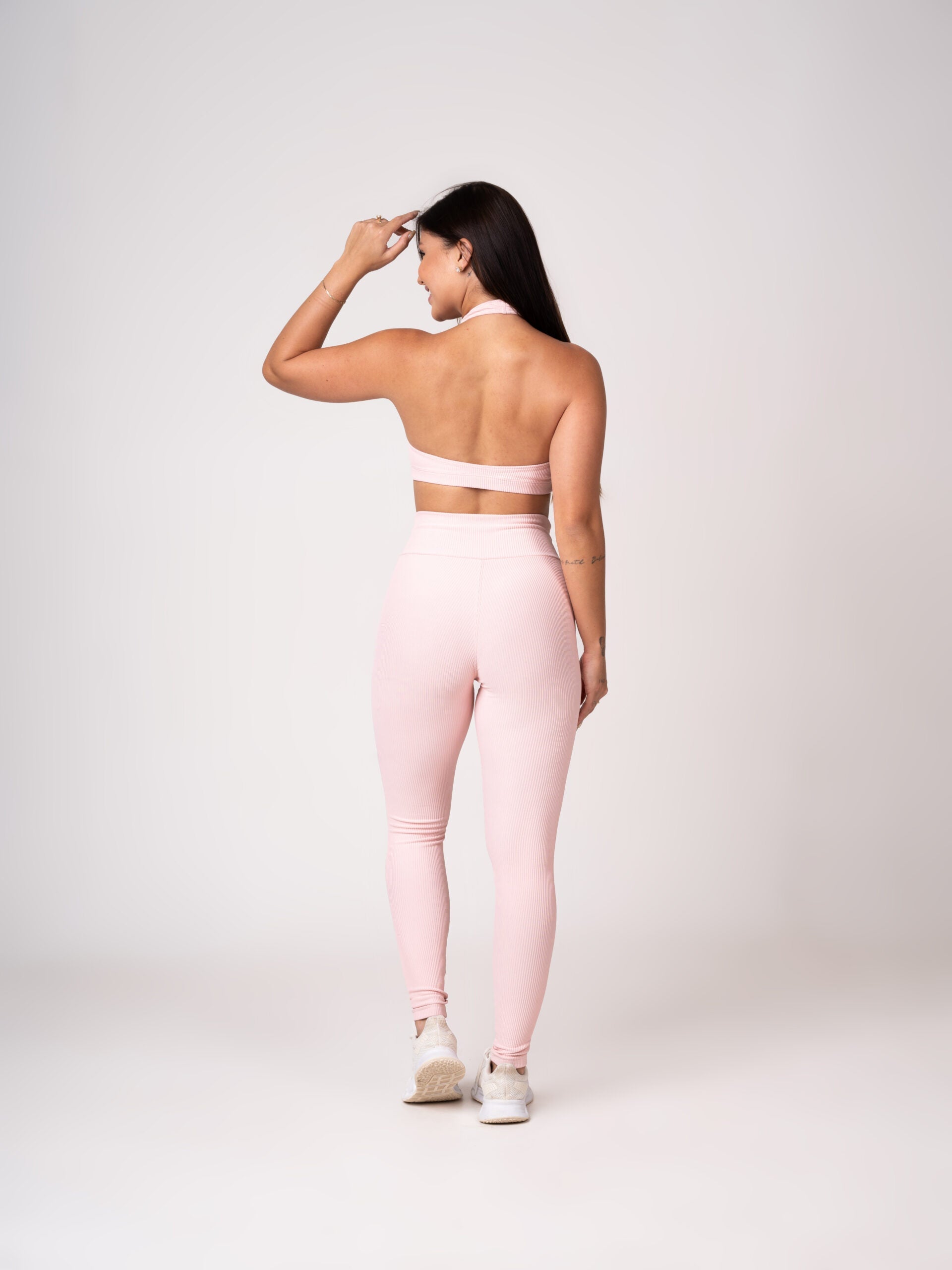 Conjunto Legging e Top Frente Única Rosa Seco