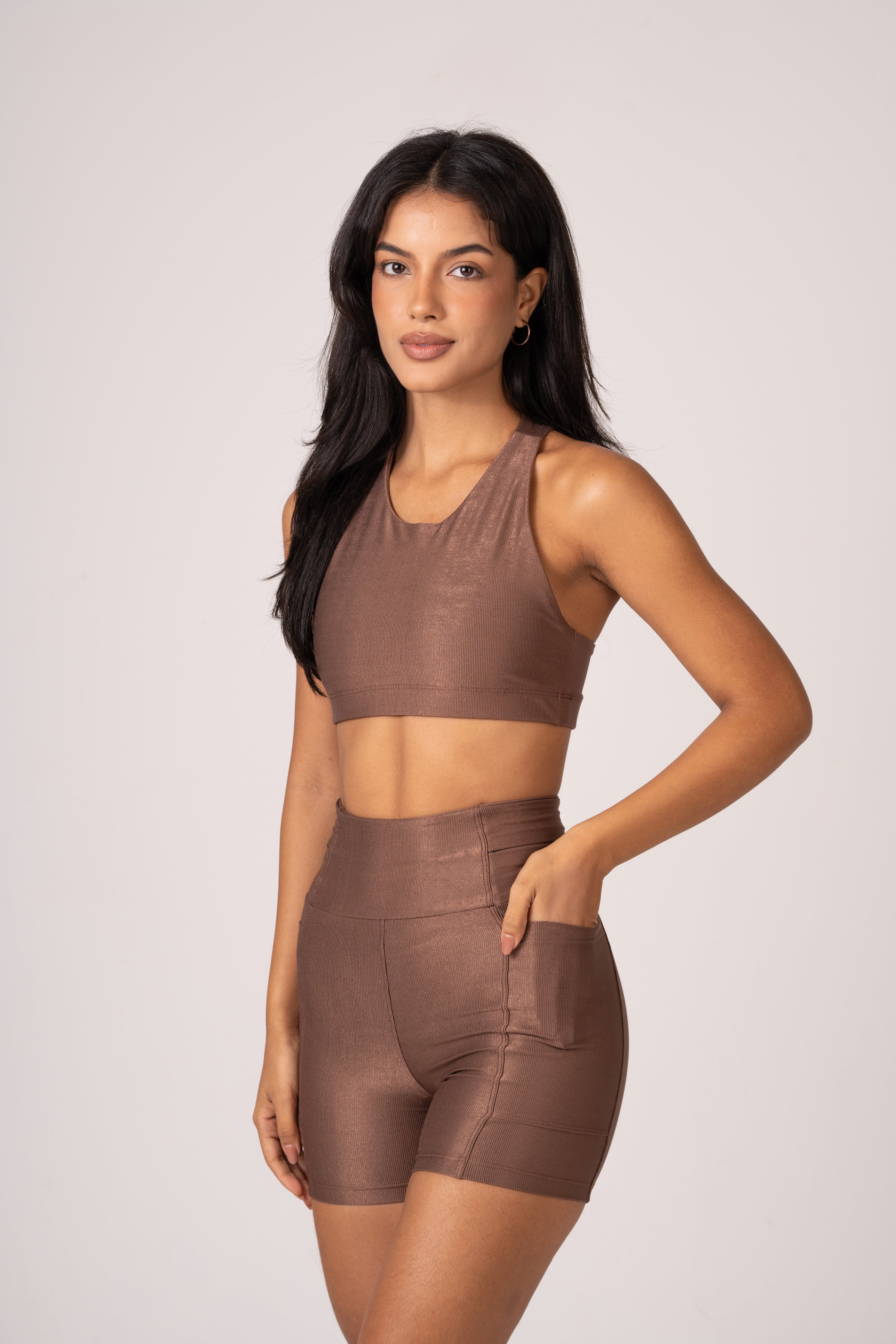 Conjunto Short e Top Runner Cacau