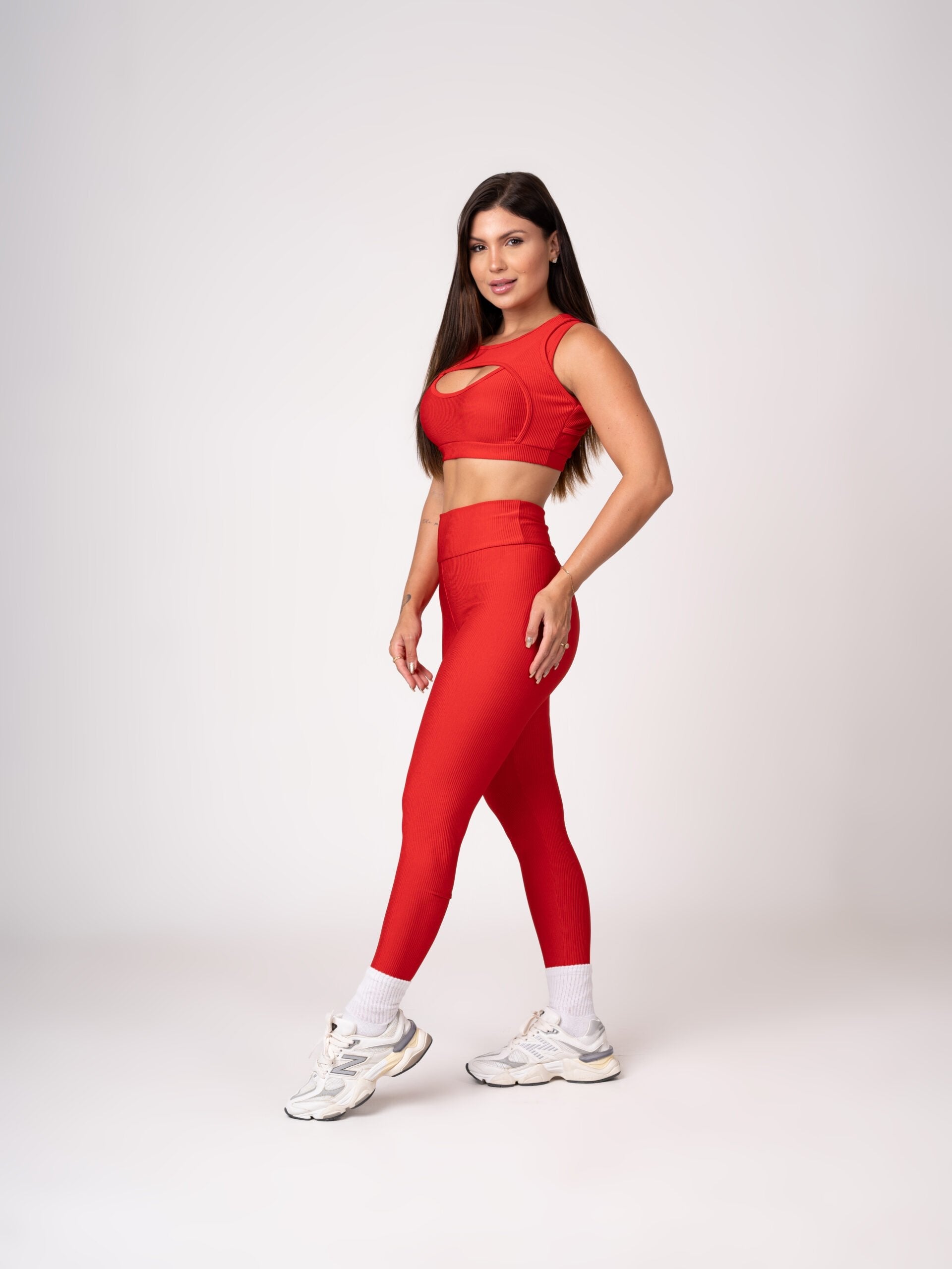 Conjunto Vermelho Player Legging e Top Borboleta